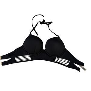 Victoria’s Secret Swim Black Push Up Bikini Top 32D Strappy